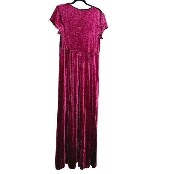 NWT Blushmark Ruby Burgundy Velvet Short Sleeve Maxi Dress - Picture 8 of 8